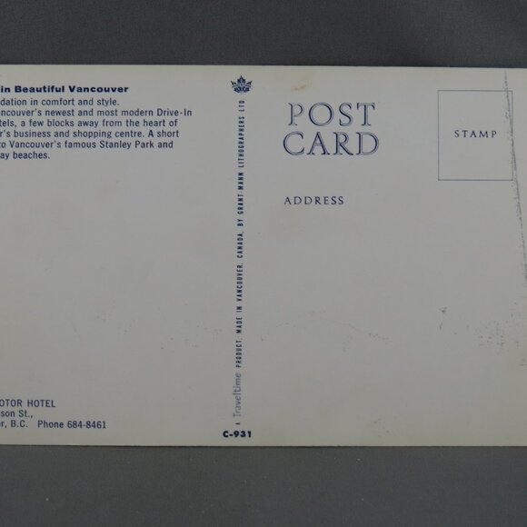 Vintage Postcard - The Capri Motor Hotel - Traveltime - Picture 2 of 4